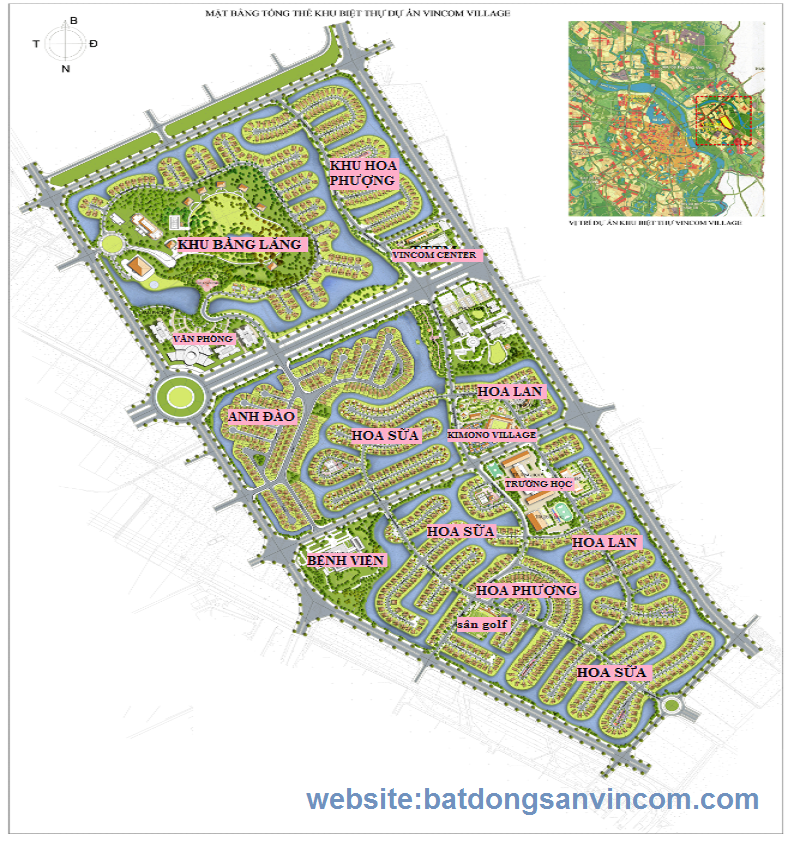 sơ đồ dự án Vinhomes Riverside