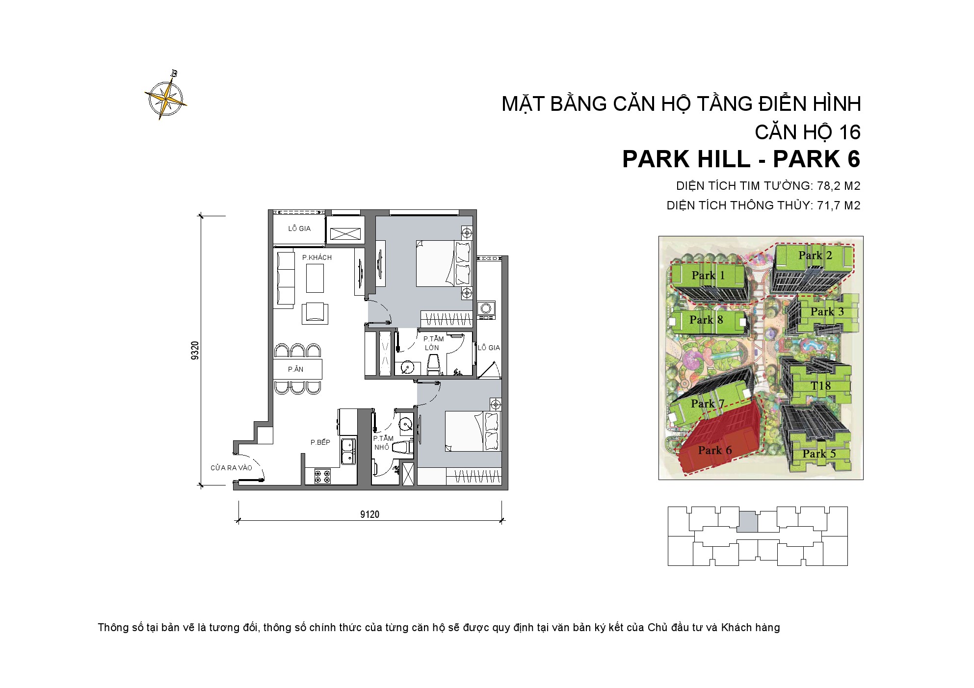 Căn hộ số 16 diện tích 78m - Tòa Park 6