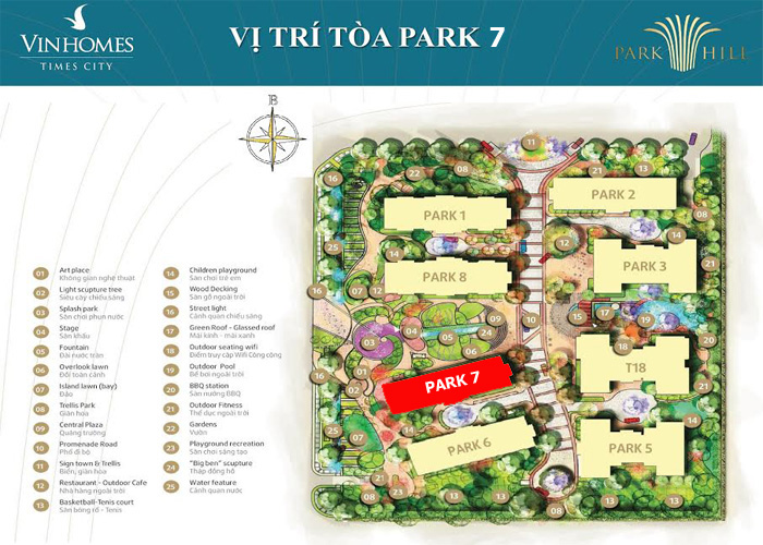 Park 7 - Tòa căn hộ có vị trí đẹp trong quần thể Park Hill