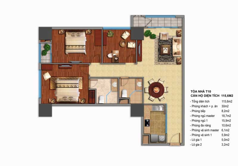 Mặt bằng và Layout T10 Times City diện tích 116m